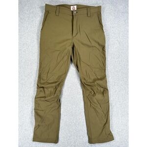 Livsn Chino Pants Mens 33x30 Green Straight Outdoor Hiking Stretch Zip Pocket